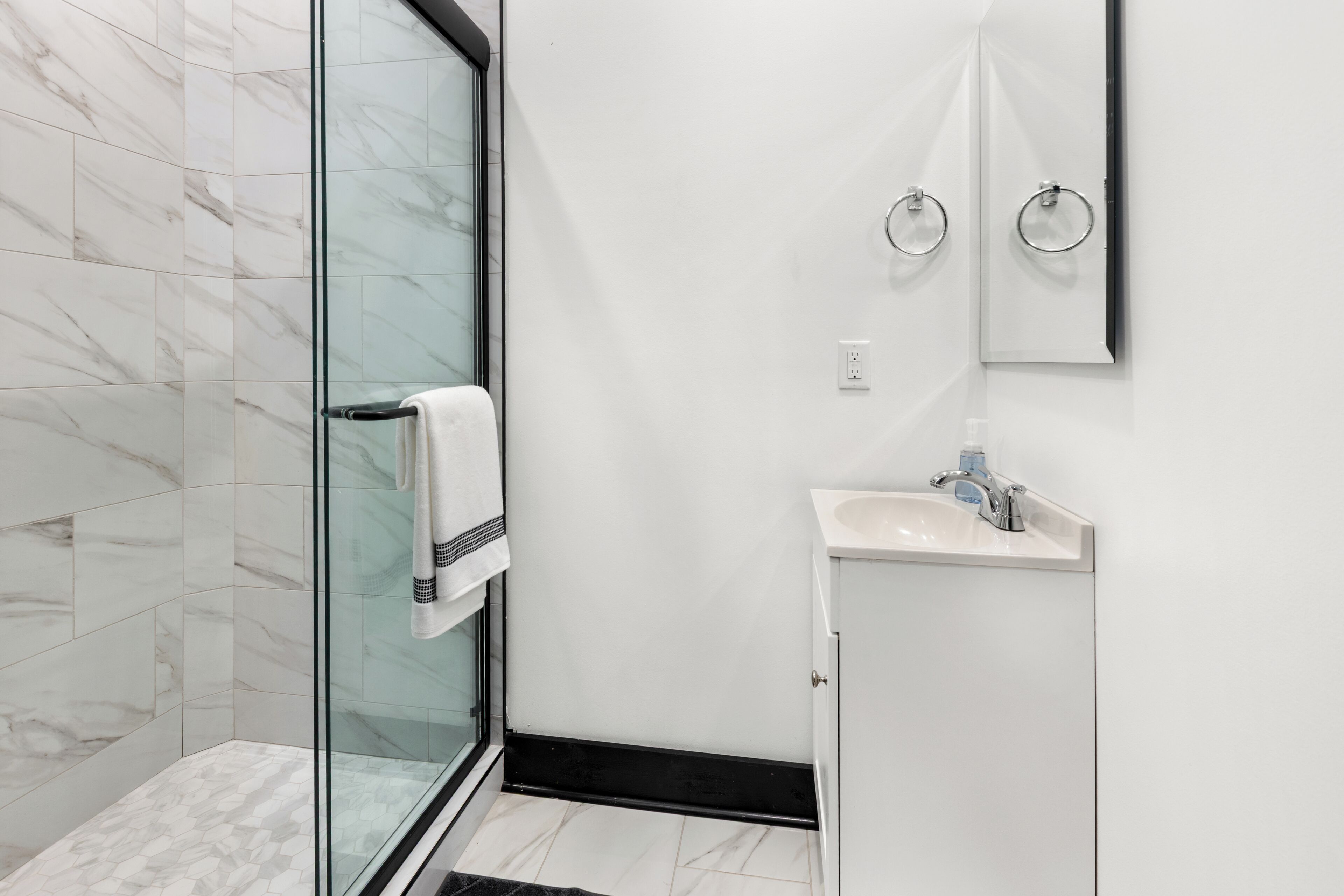Towels, soap, toilet paper