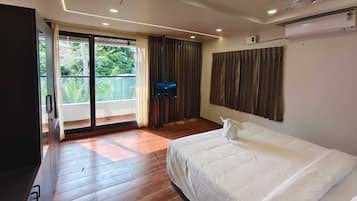 Habitación Deluxe doble, vistas al jardín | Caja fuerte, tabla de planchar con plancha, wifi gratis