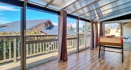 House in Formigueres Real with a sunroom, game room, and a terrace with a fire pit
