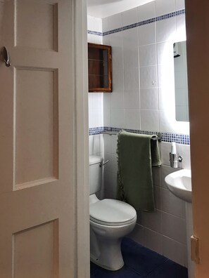 Dusche, Handtücher, Seife, Toilettenpapier