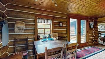 Cabin, Multiple Beds, Kitchen, Garden View (Authentic Maine Log Cabin) | Dining