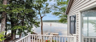 Peaceful Lakefront Escape With Outdoor Dining, Beach Access, Deck & Firepit