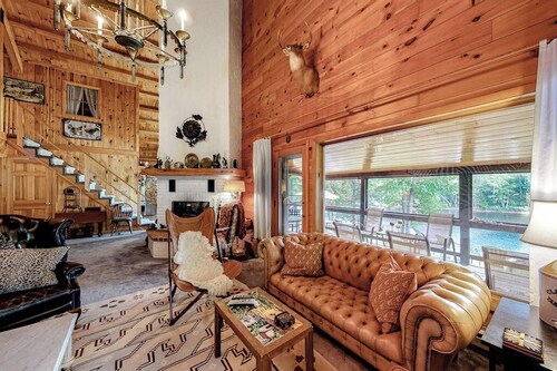 Waterfront Home on Moose River With Firepit, Porch, Pool Table, Great River View
