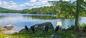 Spacious Lakefront Home With a Sandy Beach, Kayaks, and Stunning Panoramic Views