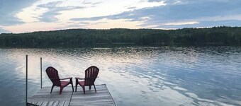Waterfront Cabin w/ Outdoor Firepit, Dock, and Lake Views - Dogs Welcome