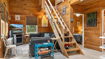 Cabin, Multiple Beds, Fireplace (The Grand Loon) | Living area