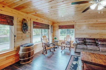Charming Riverfront Home With Mountain Views & Private Dock