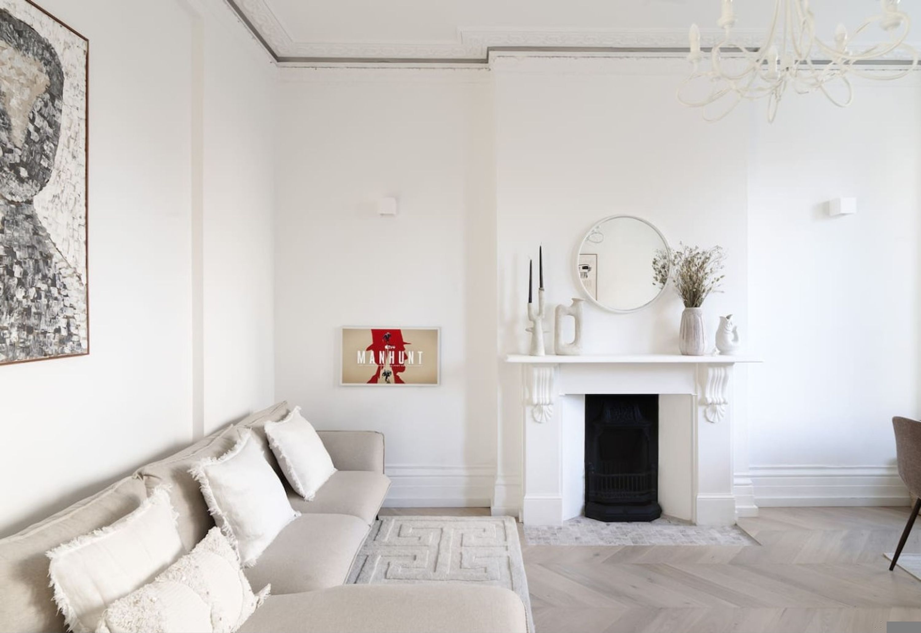 TV, fireplace, offices