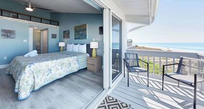 Beachfront condo with WiFi, two decks, Gulf views & pool - walk to the trolley