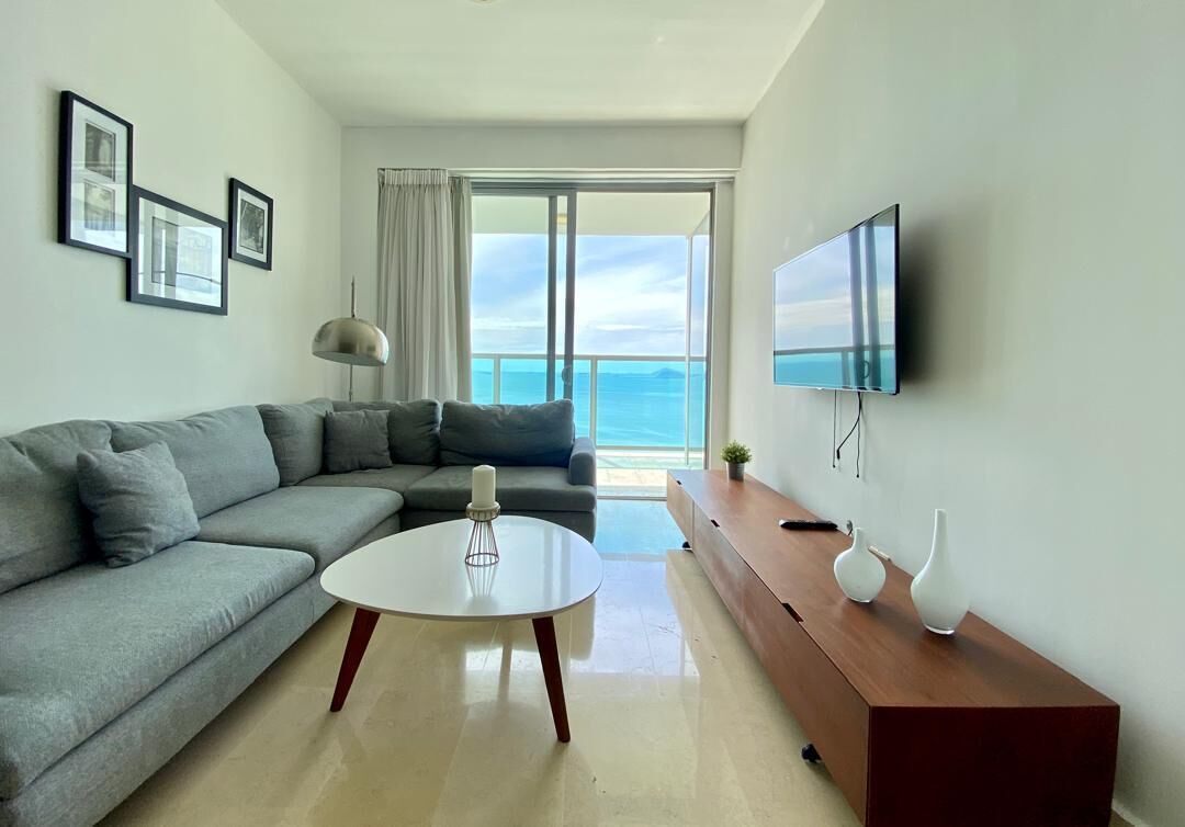 Apartment, Balkon, Strandblick | Wohnbereich | Drucker