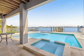 Pool - Bayfront Home with Private Pool, Balcony Views & Walkable Beach Access (Bradenton Beach)