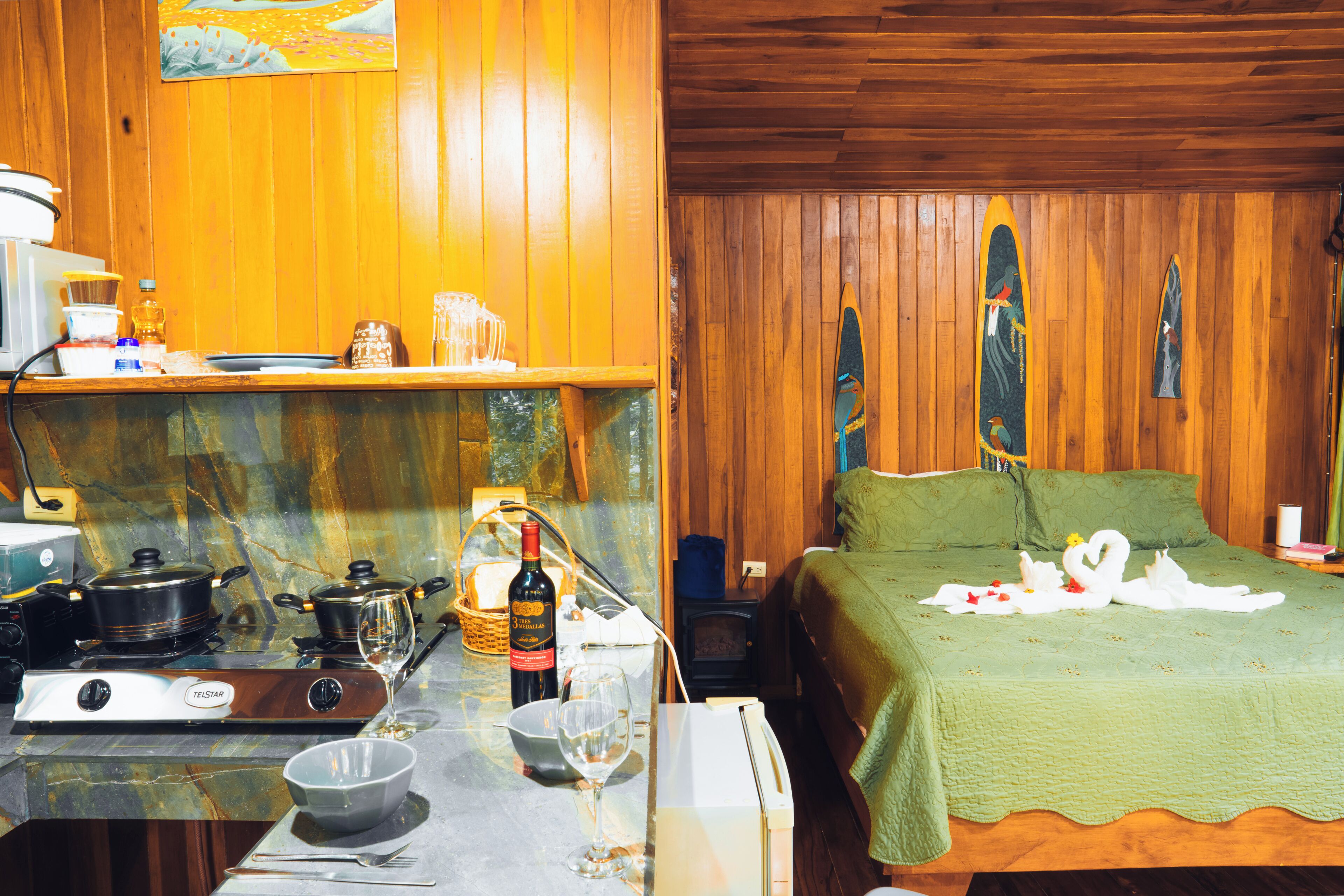 Chalet Romantis, balkon, pemandangan gunung | Spa