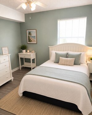 2 habitaciones, tabla de planchar con plancha, wifi y ropa de cama 