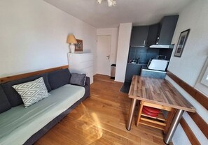 TV, DVD player, books - Studio apartment for 4–5 people at the base of the slopes and restaurants (Les Adrets)