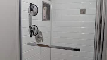 Bidet, towels, soap, toilet paper