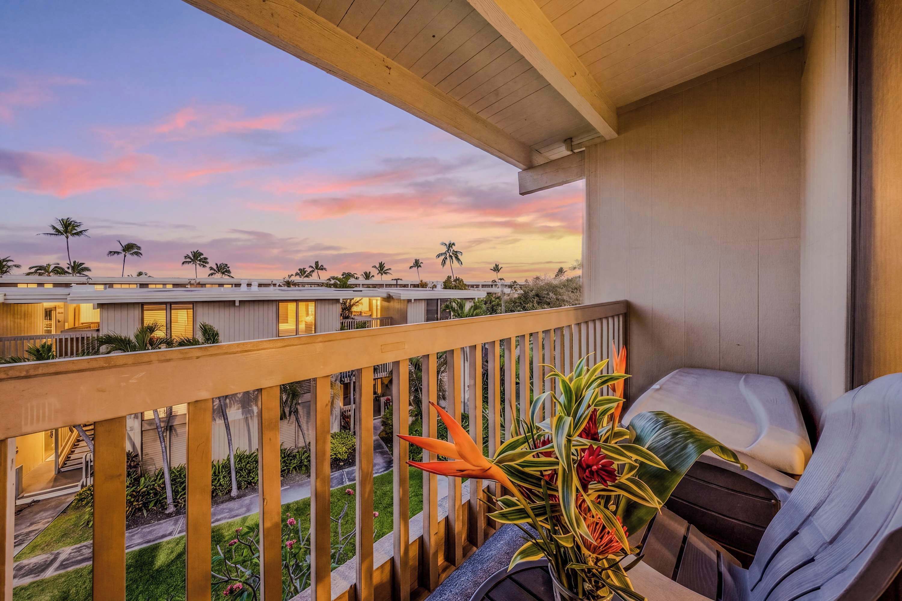 Sunset Balcony With Golden Sky Views