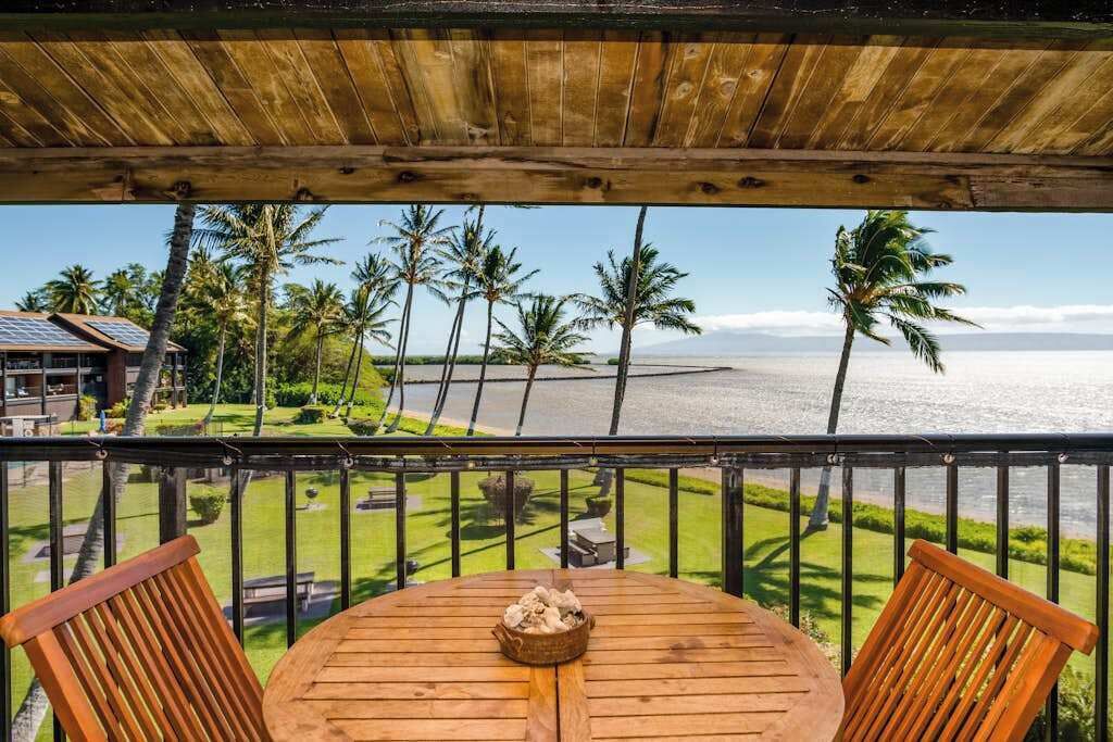 Scenic balcony offers stunning island views for quiet mornings and relaxing evenings outdoors