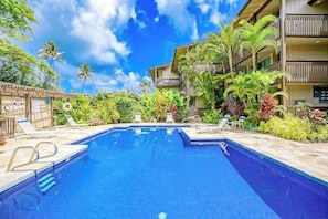 Pool - Settle Into a Beachfront Coastal Oasis with Pool & Private Balcony (Kapaa)