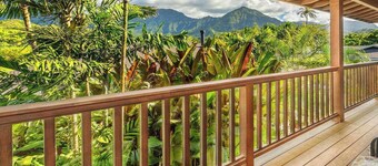 Waterfall & Mountain Views in Colorful Hanalei