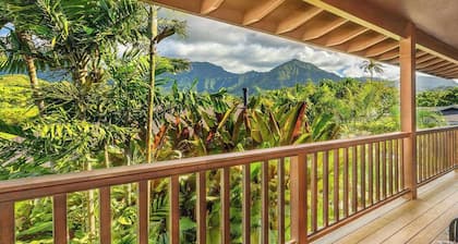 Waterfall & Mountain Views in Colorful Hanalei