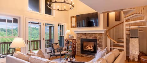 Smart TV y chimenea