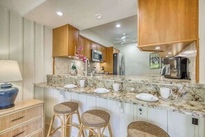 Coffee/tea maker, fridge, microwave, oven - Poipu Condo with Lanai, W/D, Shared Pool - Walk to Beach & Golf (Poipu)