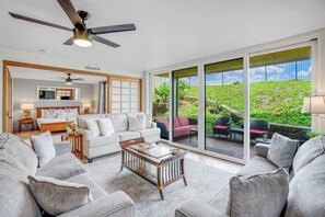 TV, DVD player, stereo, offices - Oceanfront Poipu Condo with Shared Pool, Hot Tub & Central AC (Poipu)