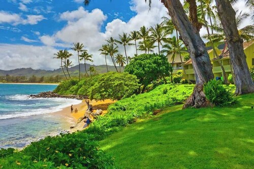 Ground-Floor Kapaa Oceanfront Studio Steps to Pool & Sand