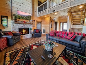 Ferienhaus, Mehrere Betten (Smoky Mountain Dreams) | Wohnbereich