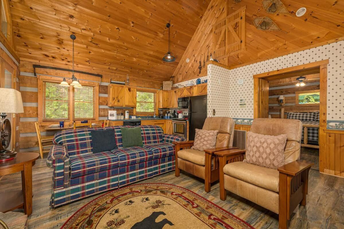 Ferienhaus, 1 King-Bett und Schlafsofa (Tiny Pines) | Wohnbereich