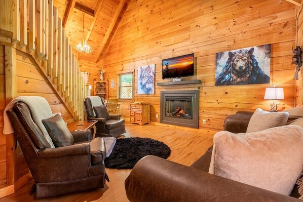 Ferienhaus, Mehrere Betten (Quiet Way Cabin) | Wohnbereich