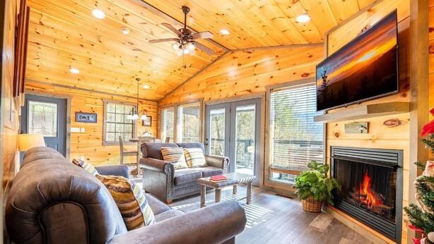 Nhà, 1 giường cỡ king và sofa giường (Country Bear Hideaway) | Khu phòng khách