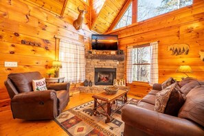 Casa, varias camas (TreeTop Lodge) | Área de sala de estar