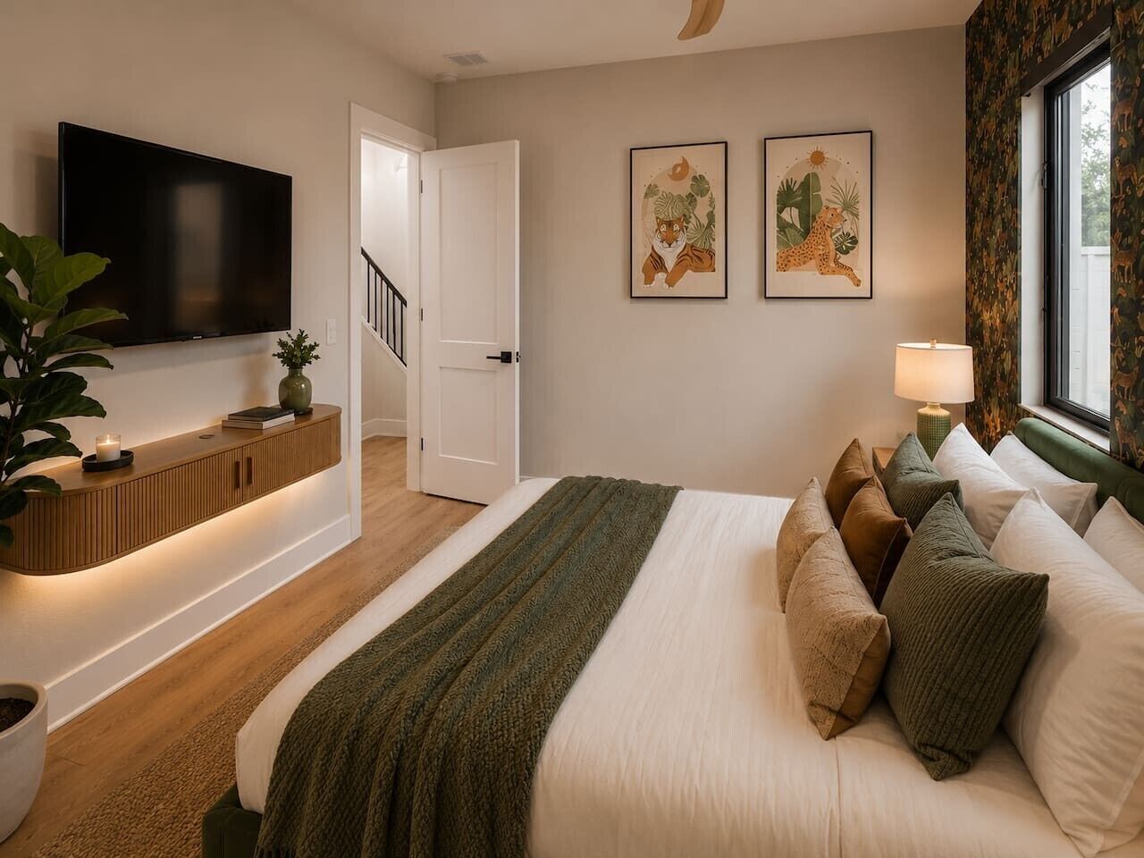 6 Schlafzimmer, Schreibtisch, Bügeleisen/Bügelbrett, Reisekinderbett
