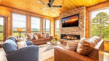 Chalet rustique, Plusieurs lits (Redtail Horizon) | Aire de séjour