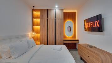 In-room safe, laptop workspace, cots/infant beds, free WiFi