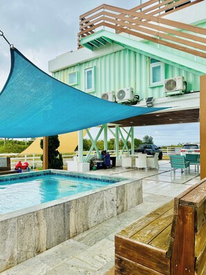 Terrace/patio - #32 Luxury Container Home w/ Hot Tub & Ocean Views (Jobos)