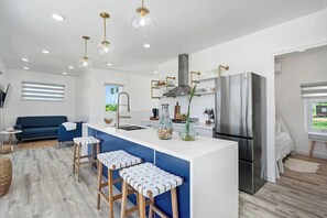 Coffee/tea maker, fridge, microwave, oven - #32 Luxury Container Home w/ Hot Tub & Ocean Views (Jobos)