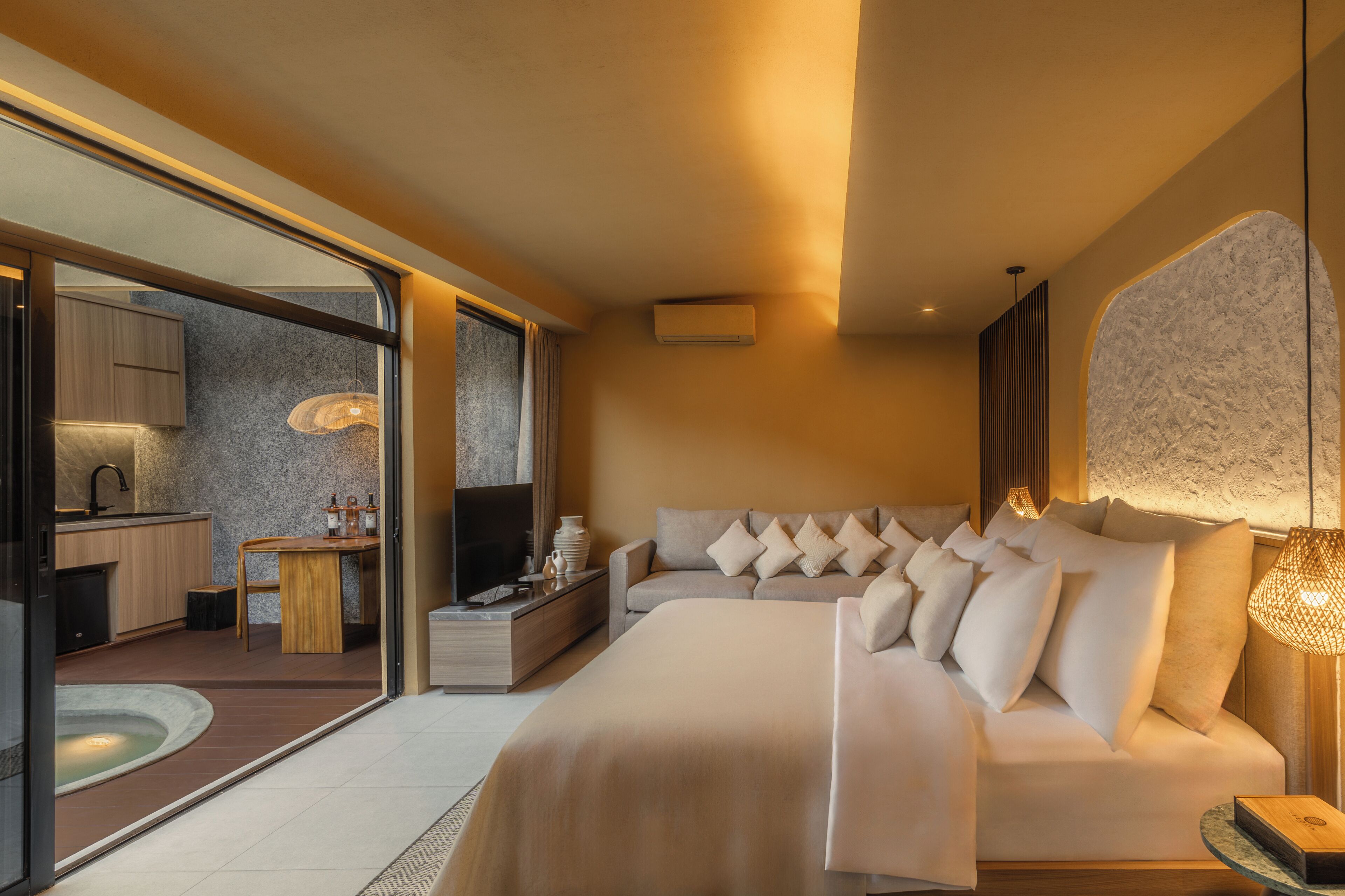 Villa, alberca privada | Ropa de cama hipoalergénica, minibar y escritorio 