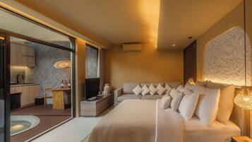 Villa, alberca privada | Ropa de cama hipoalergénica, minibar y escritorio