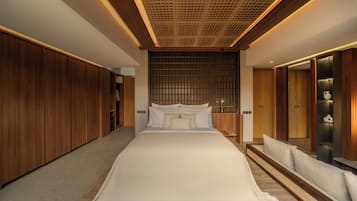 Villa, vista a la alberca (Grand) | Ropa de cama hipoalergénica, minibar y escritorio