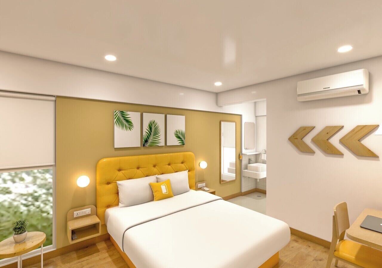 Quarto luxo, vista para a cidade | Cofres nos quartos, escrivaninha, espaço de trabalho para notebook