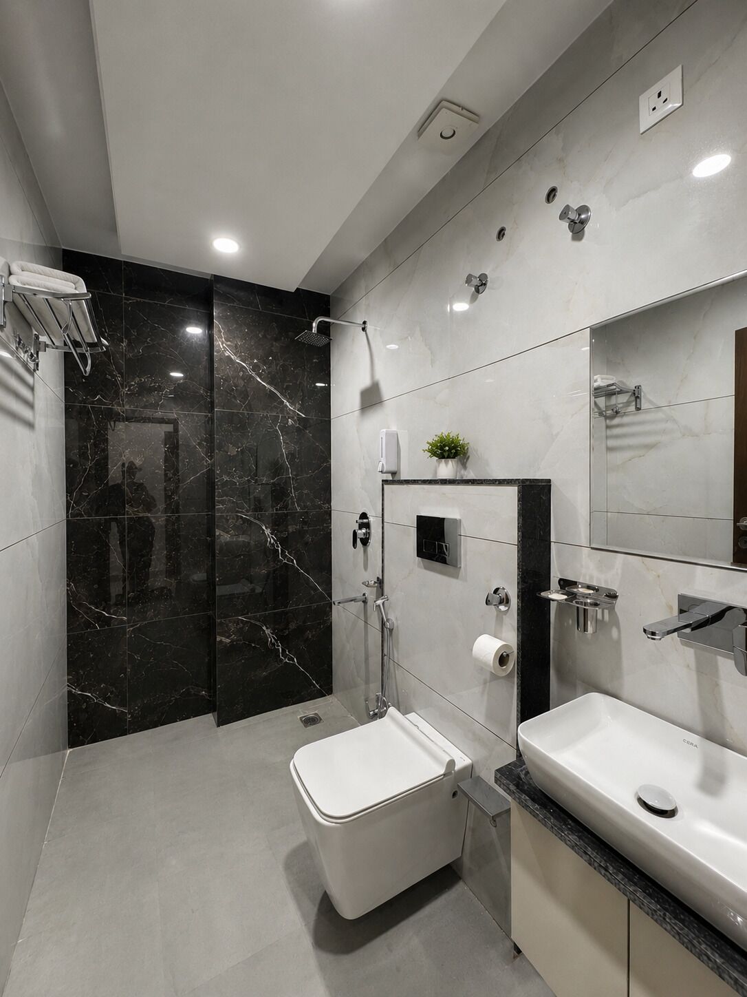 Doppia Superior | Bagno | Doccia, pantofole, asciugamani, sapone