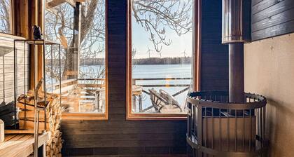 Beach front home in Herräng with sauna