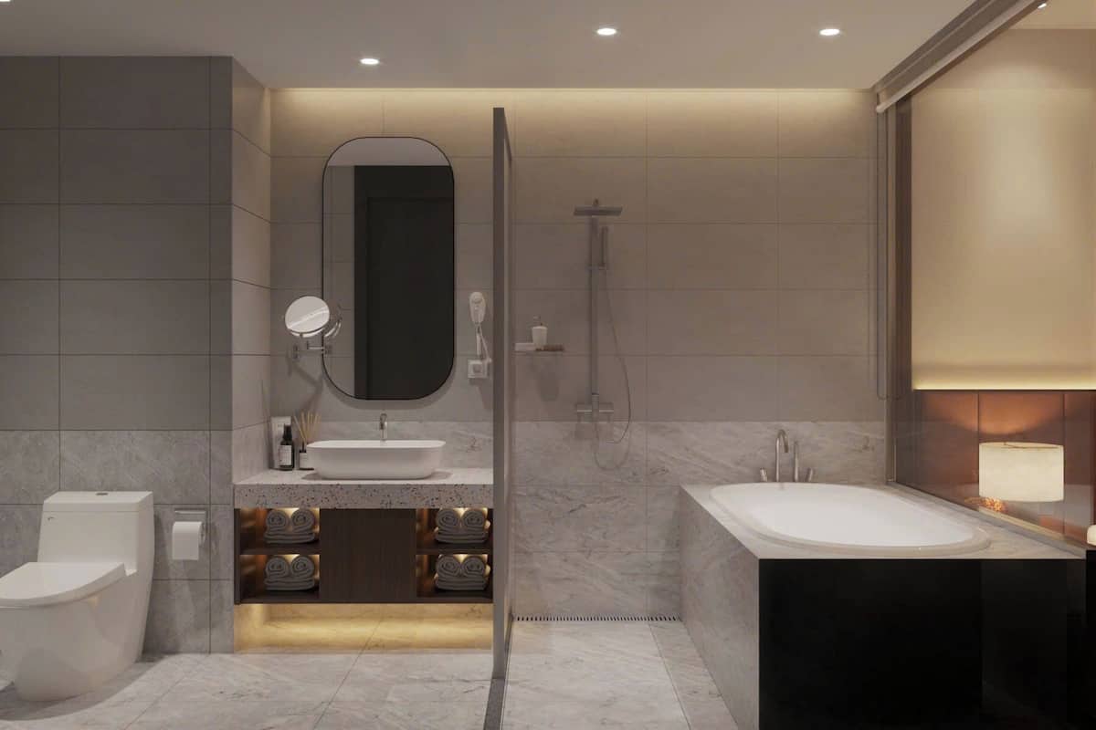 Deluxe Double Room Single Use, City View | Bathroom | Hair dryer, bathrobes, slippers, bidet