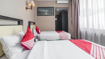 Desk, free WiFi, bed sheets