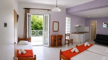Quadrupla familiare, balcone, vista giardino | Wi-Fi gratuito, lenzuola