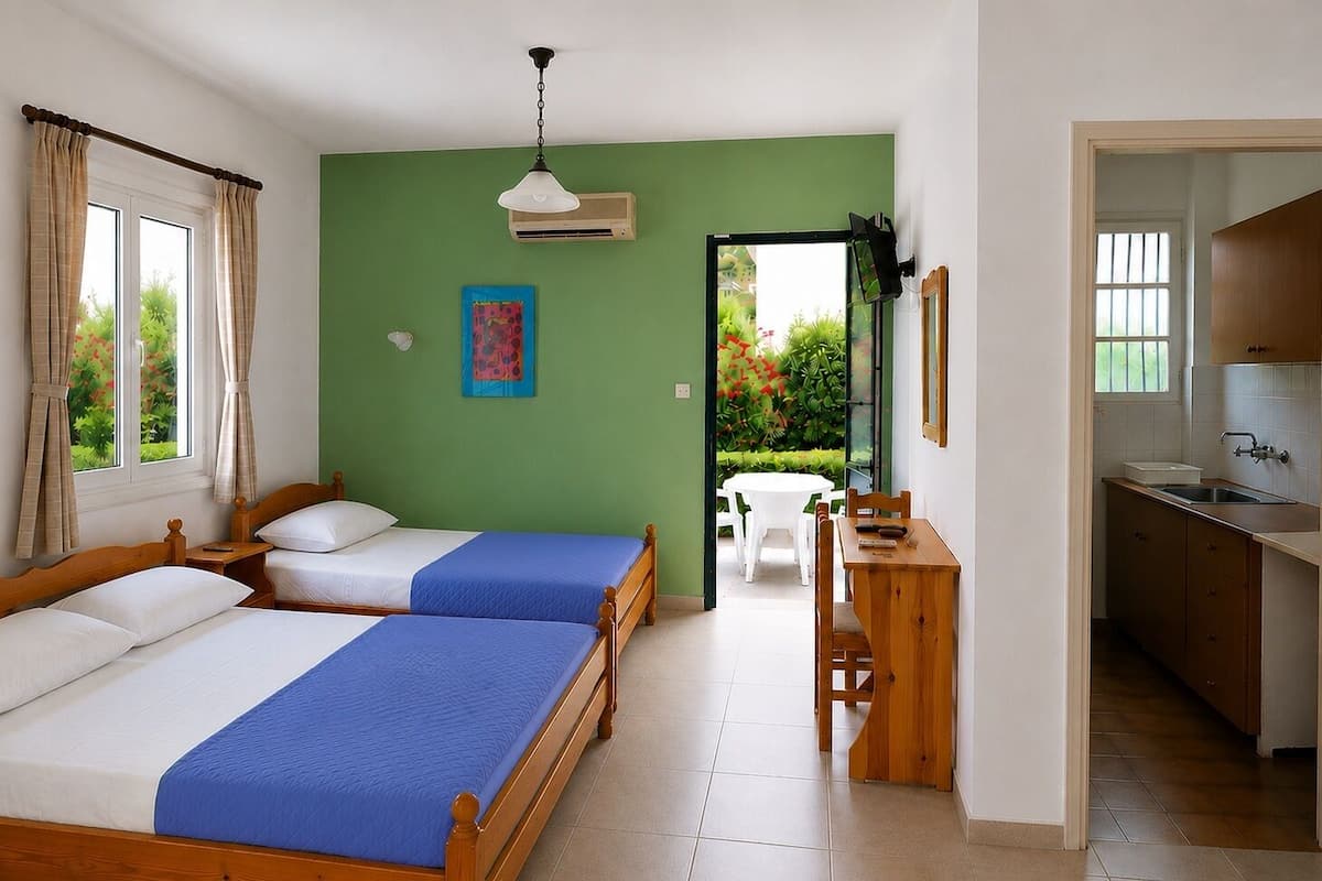 Standard Triple Room, Patio, Garden View | WiFi (free), bed sheets
