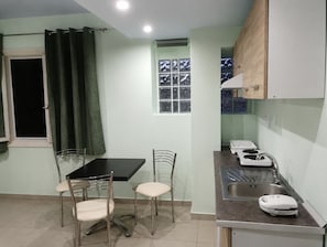 Family Apartment, 1 Double Bed with Sofa bed, Balcony, Ground Floor | Dining - Araliki Apartments & Studios (Loutra Edipsou)