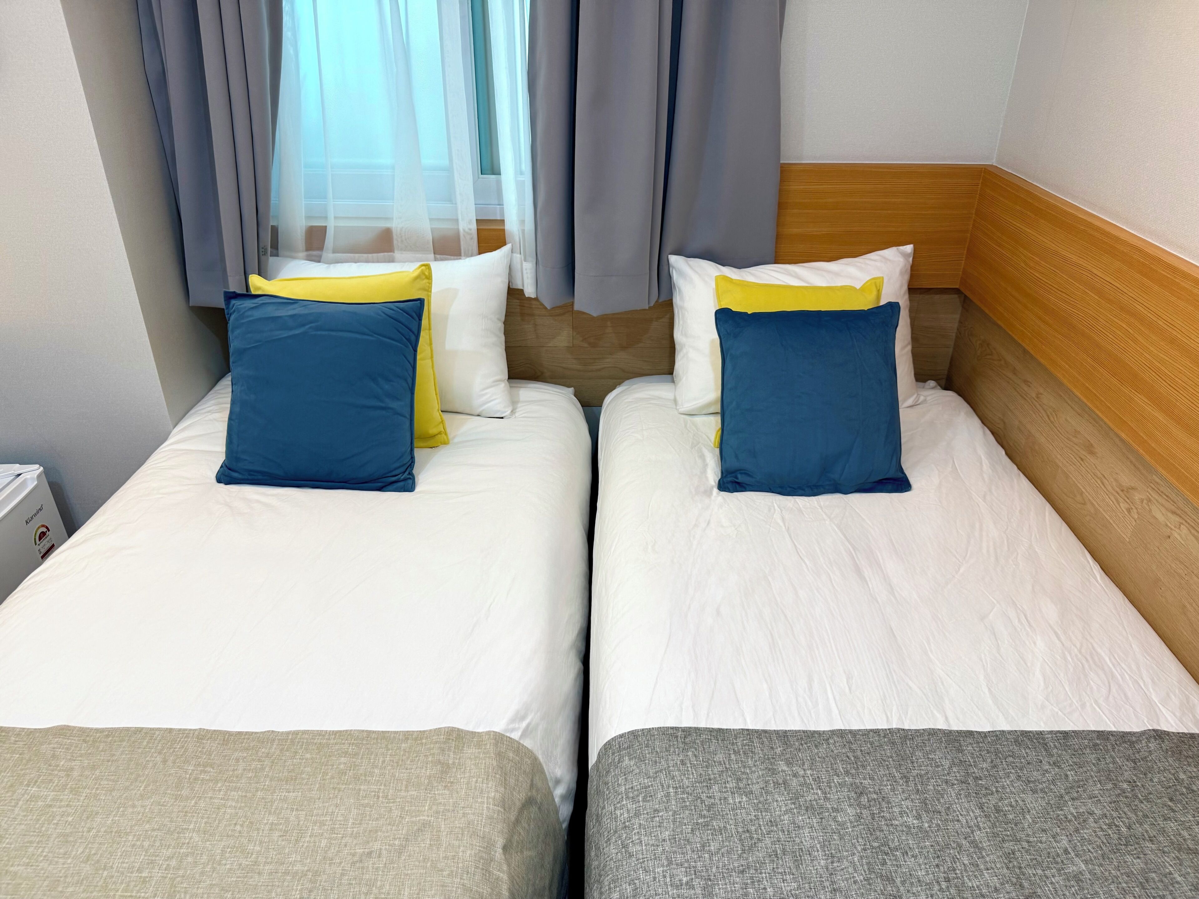 Habitación con 2 camas individuales | Escritorio, espacio para trabajar con laptop y wifi gratis 